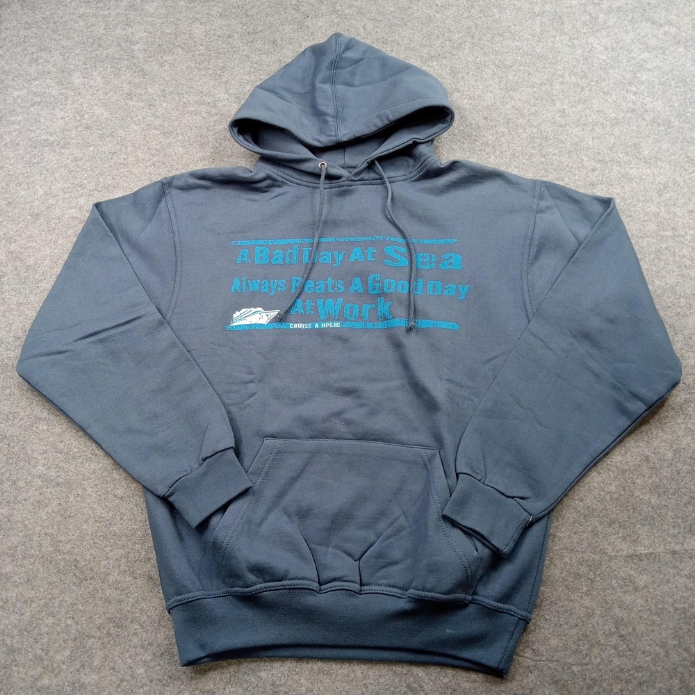 Visions Resortwear Hoodie Men Small Blue Sweatshirt A Bad Day At Sea Cruise Ship